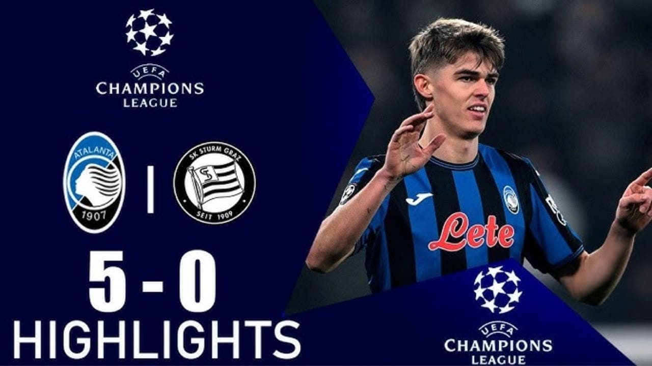 ไฮไลท์ยูฟ่าแชมเปียนส์ลีก อตาลันต้า 5 – 0 สตวร์ม กราซ
