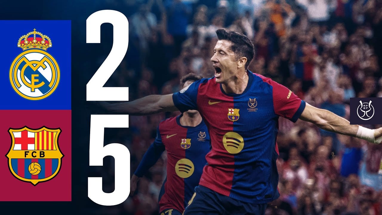 ไฮไลท์ฟุตบอลซูเปอร์คัพ สเปน ฤดูกาล 2024/25 | เรอัล มาดริด 2-5 บาร์เซโลน่า