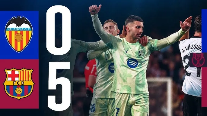 บาร์เซโลน่า ถล่ม บาเลนเซีย 5-0 ในโกปา เดล เรย์ 2025