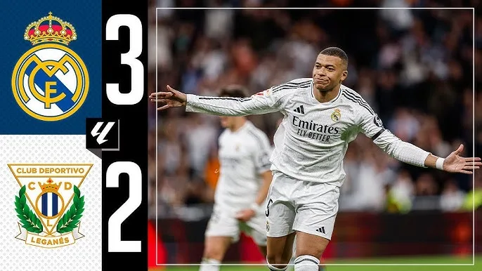 เรอัล มาดริด เฉือน เลกาเนส 3-2 เอ็มบัปเป้กดสองนำชัย