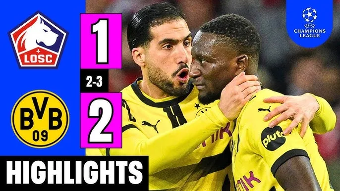 ดอร์ทมุนด์บุกเชือดลีลล์ 2-1 ลิ่วรอบ 8 ทีม UCL