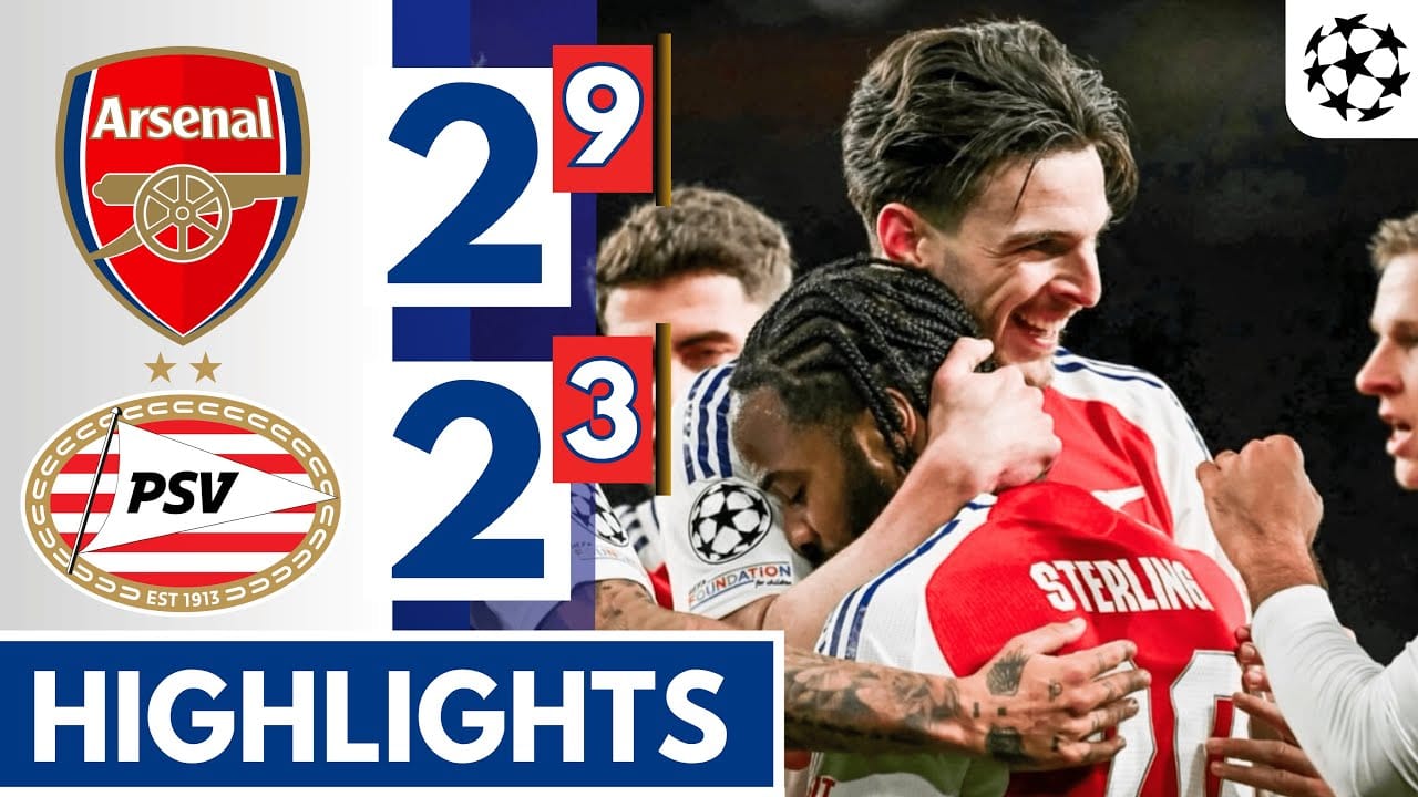 อาร์เซนอลเจ๊าพีเอสวี 2-2 รวม 9-3 ลิ่ว 8 ทีม UCL