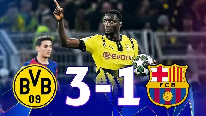 ดอร์ทมุนด์ชนะบาร์ซ่า 3-1 บาร์เซโลน่าเข้ารอบสกอร์รวม 5-3